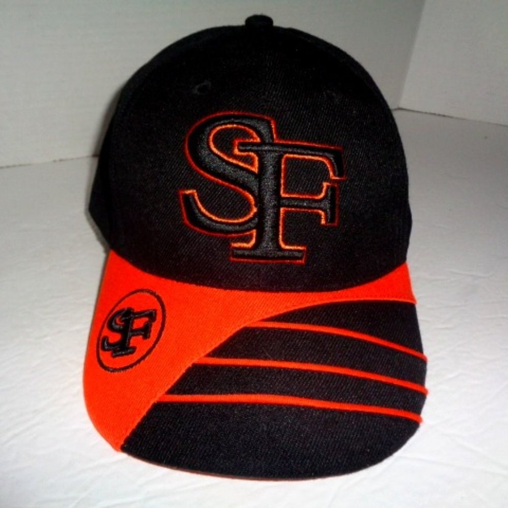 San Francisco Ball Cap, Orange And Black, By Lanza, Adult Adjustable, New